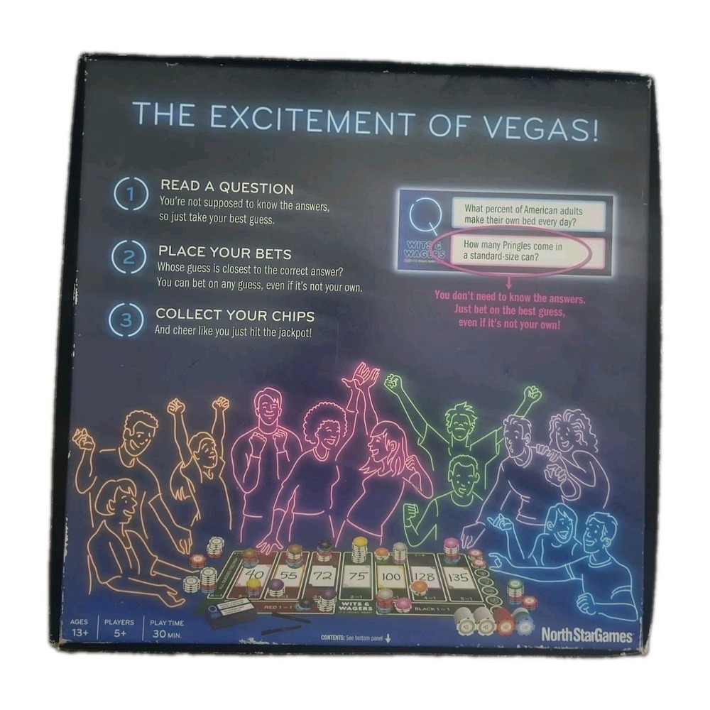 Wits & Wagers: It's Vegas, Baby! Party Board Game - North Star Games - Complete - Picture 2 of 4